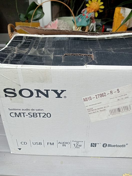 Sistem Audio Hi-Fi Stereo Sony CMT-SBT20 nou in cutie.Bluetooth