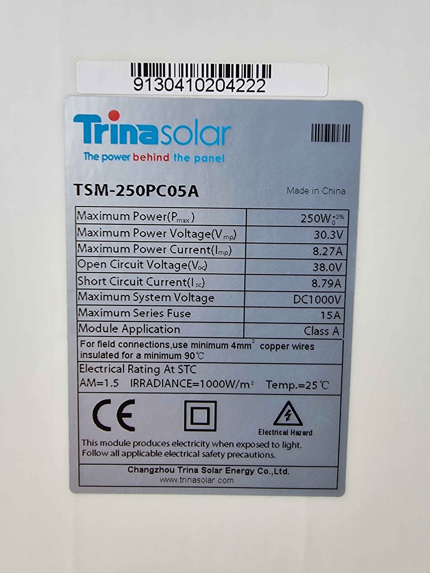 Panouri Fotovoltaice Trina solar 240w- 250w policristaline