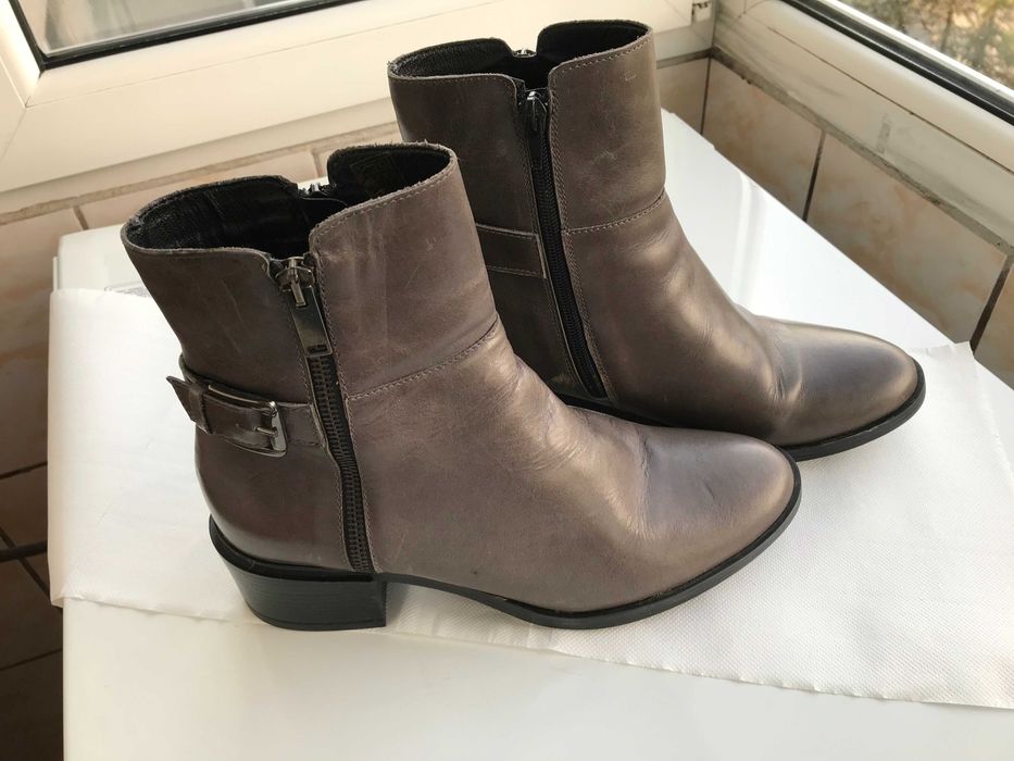 Ghete Dama din Piele Naturala Marime 39 culoare gri inchis (Noi)
