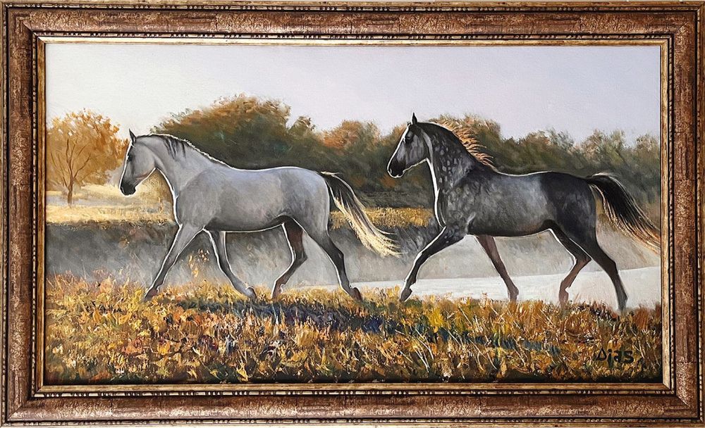 Шикарная Картина Диас Устемирова холст масло.