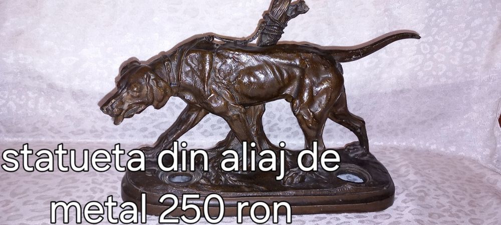 Statueta din ceramica sticla si metal