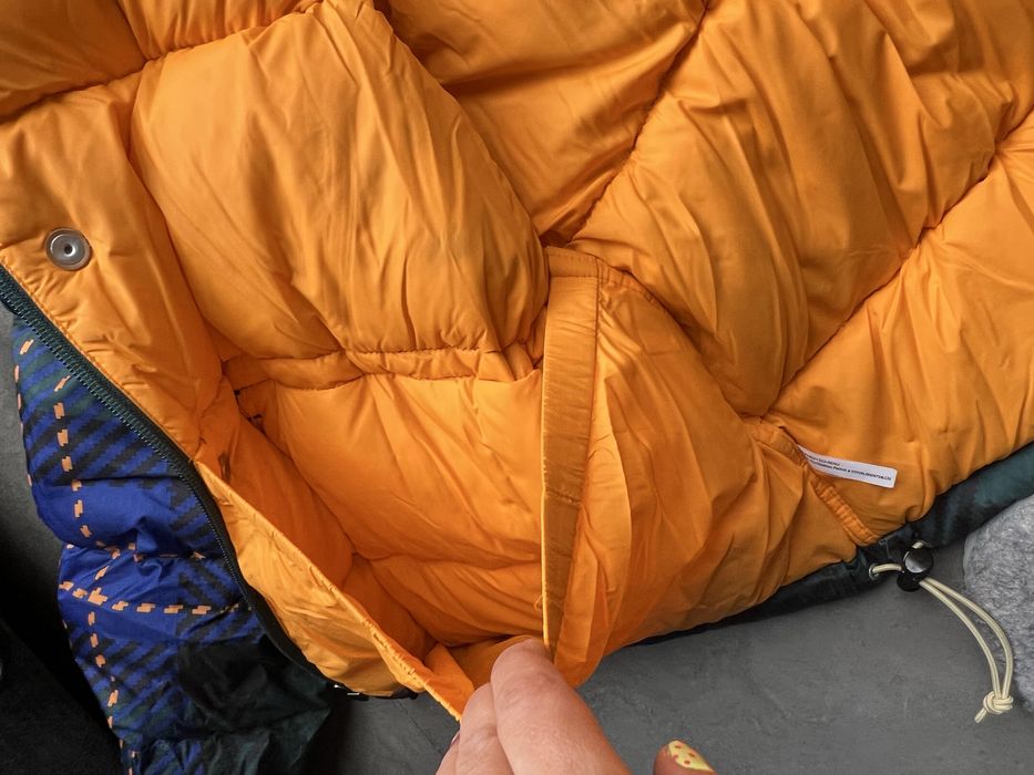 Мъжко яке пухенка North Face L синьо зелено каре