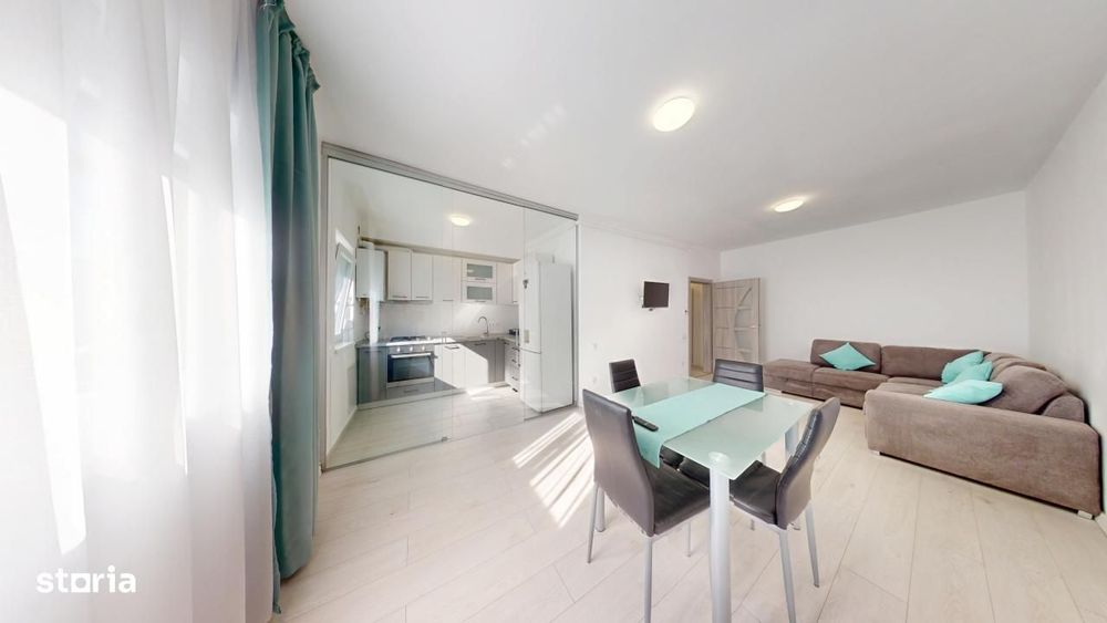 Apartament 2 camere, balcon, bloc nou, etaj 1/4, mobilat si utilat