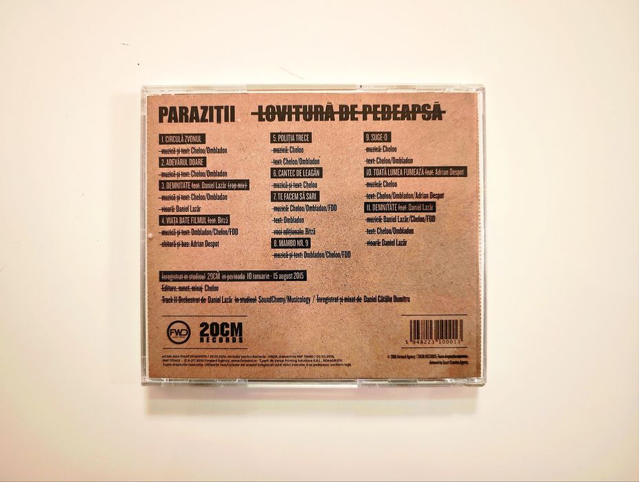 Parazitii - Lovitura de Pedeapsa // CD Audio Hip-Hop rap