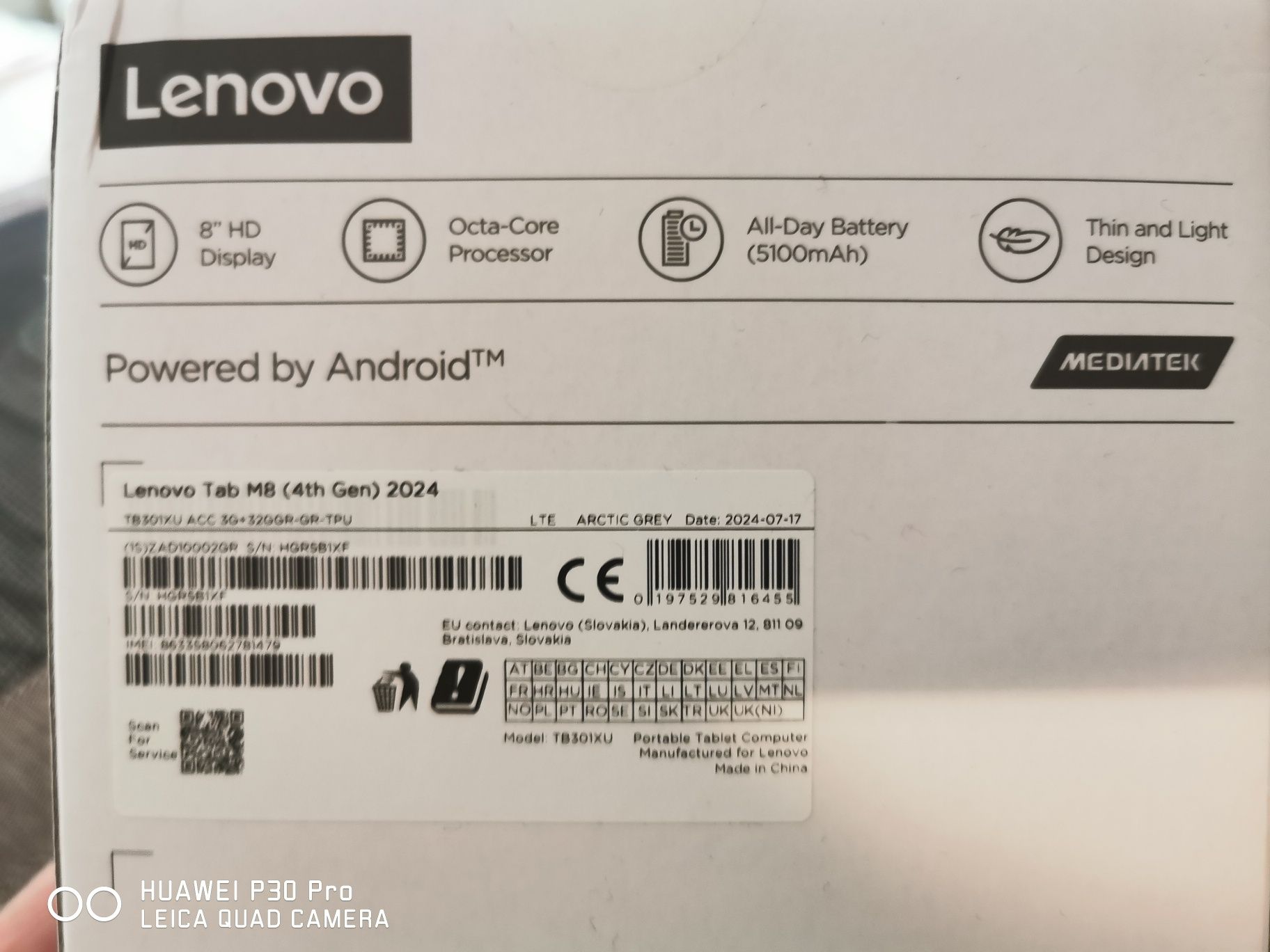 Lenovo Tab M8 (4th gen) 2024 4G 3/32 GB arctic grey