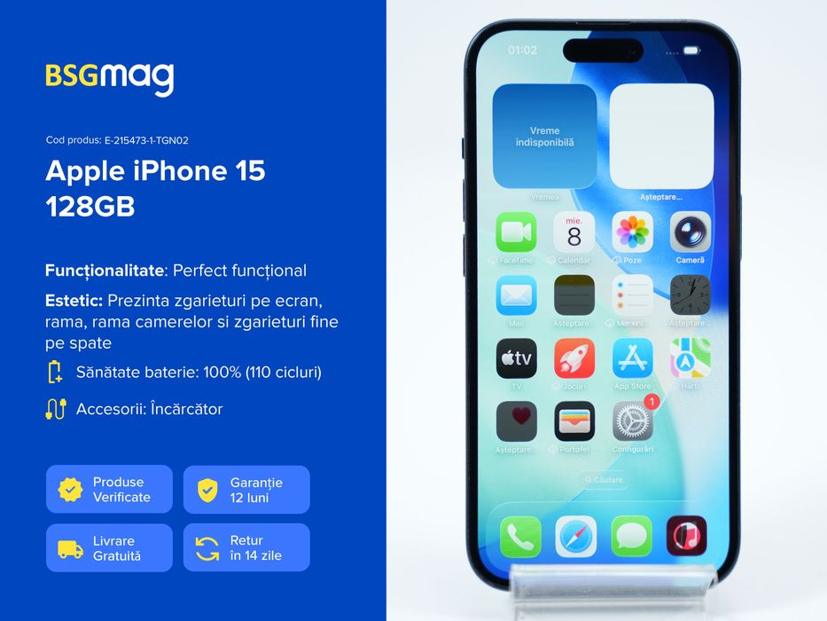 Telefon Apple iPhone 15 128GB - BSGmag