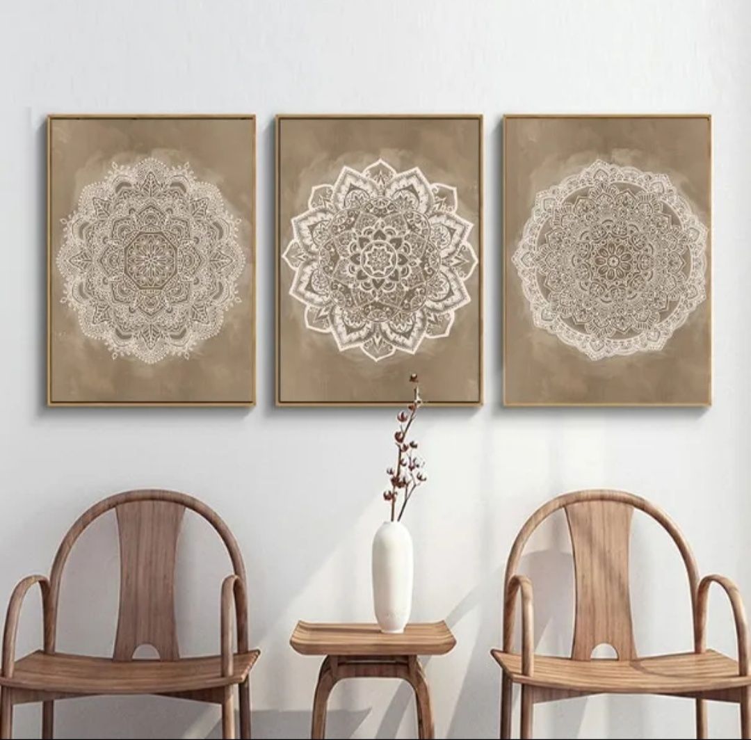 Lot 3 tablouri mandala panza canvas NOU