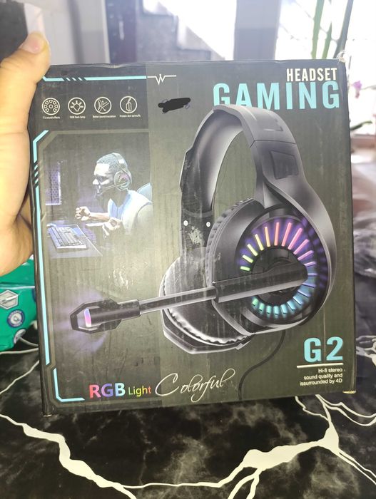 Геймърски лед слушалки със микрофон