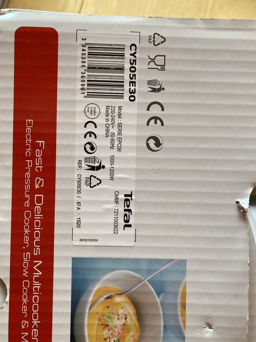 Уред за готвене под налягане Tefal CY505E30 One Pot, 1200 W, 6 л