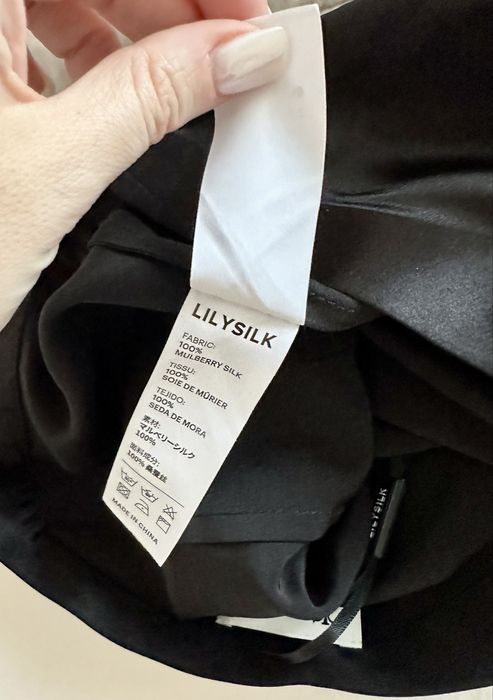 LilySilk Rochie neagră midi mătase naturală