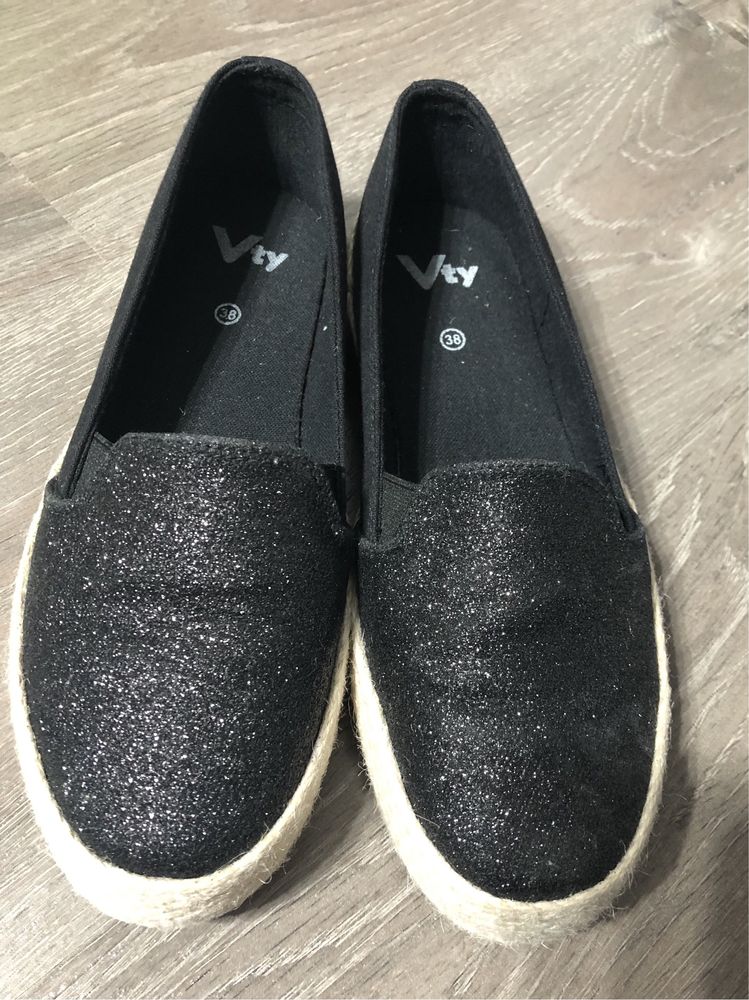 Espadrile negre marime 38 espadrile negre 38 espadrile sclipici 38