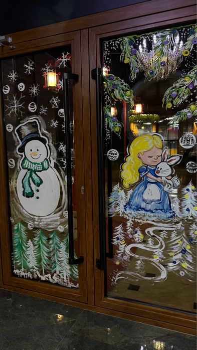 Новогодняя роспись витрин!