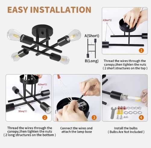 Lustra model indistrial cu 4 becuri