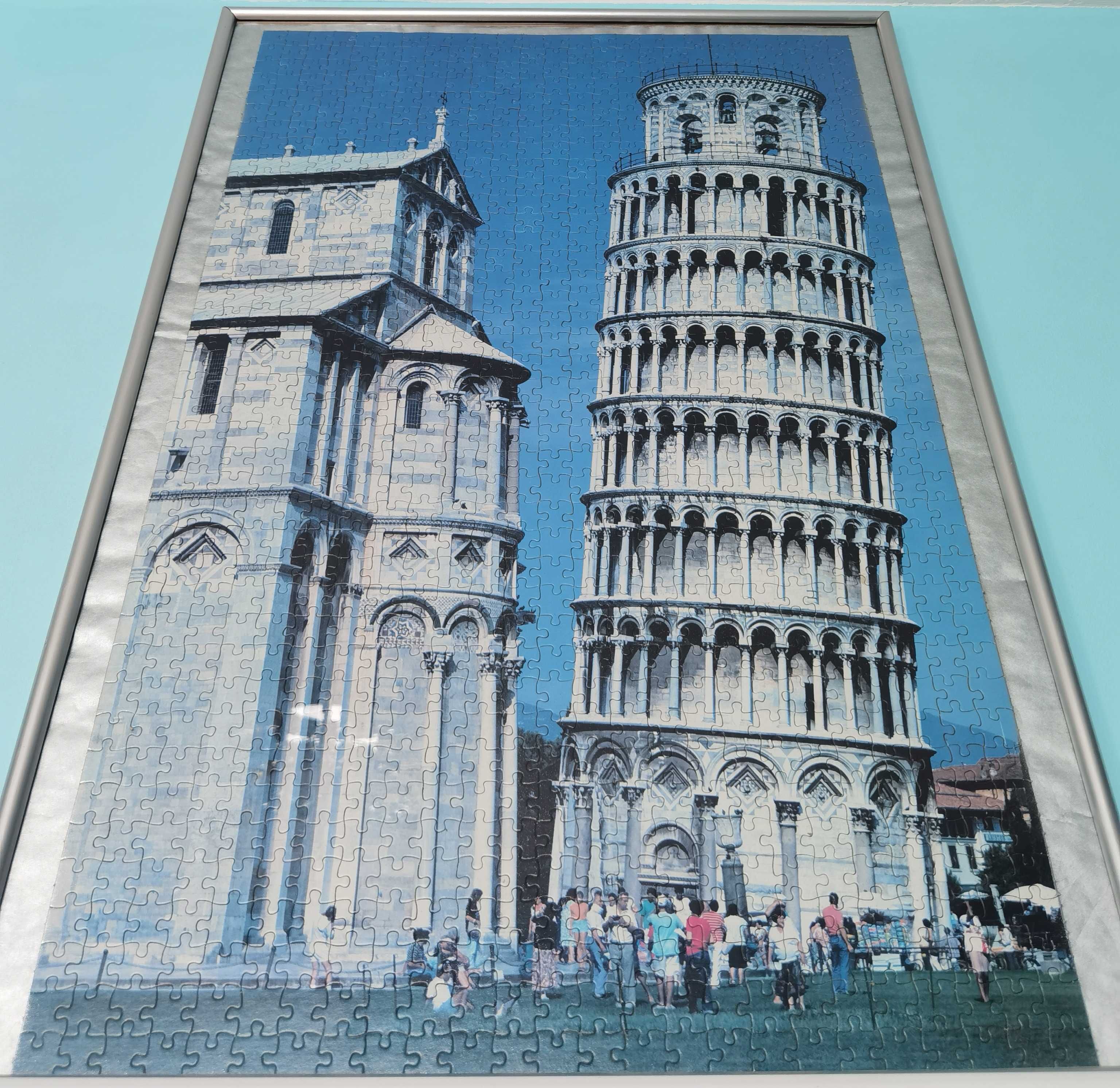 Puzzle terminat înrămat Turnul din Pisa 70x50 cm