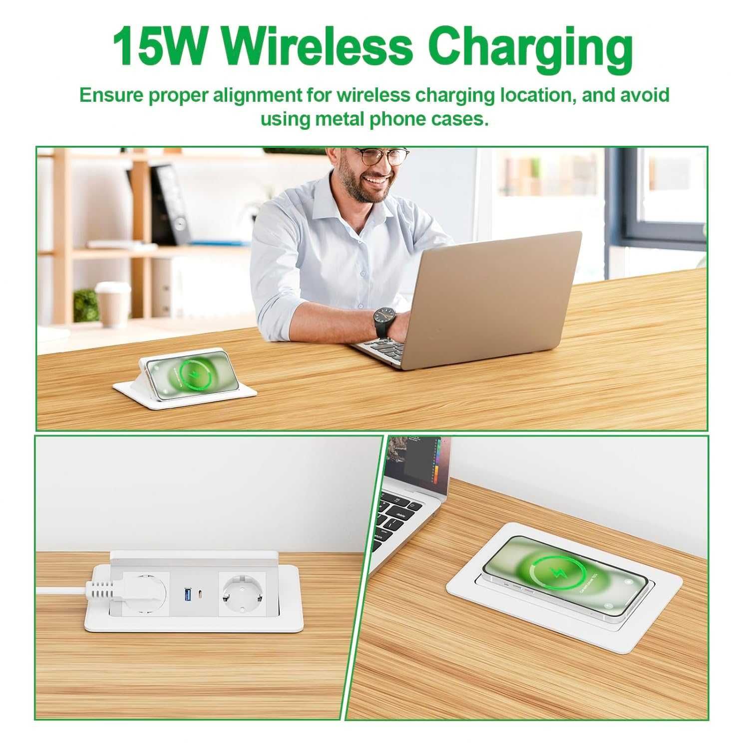 Priza incastrabila(de blat)+ USB C+ incarcare WiFi, REDUS de la 450RON
