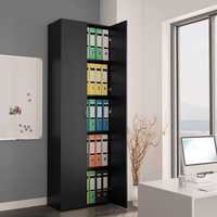 vidaXL Офис шкаф, черен, 60x32x190 см, ПДЧ 800298