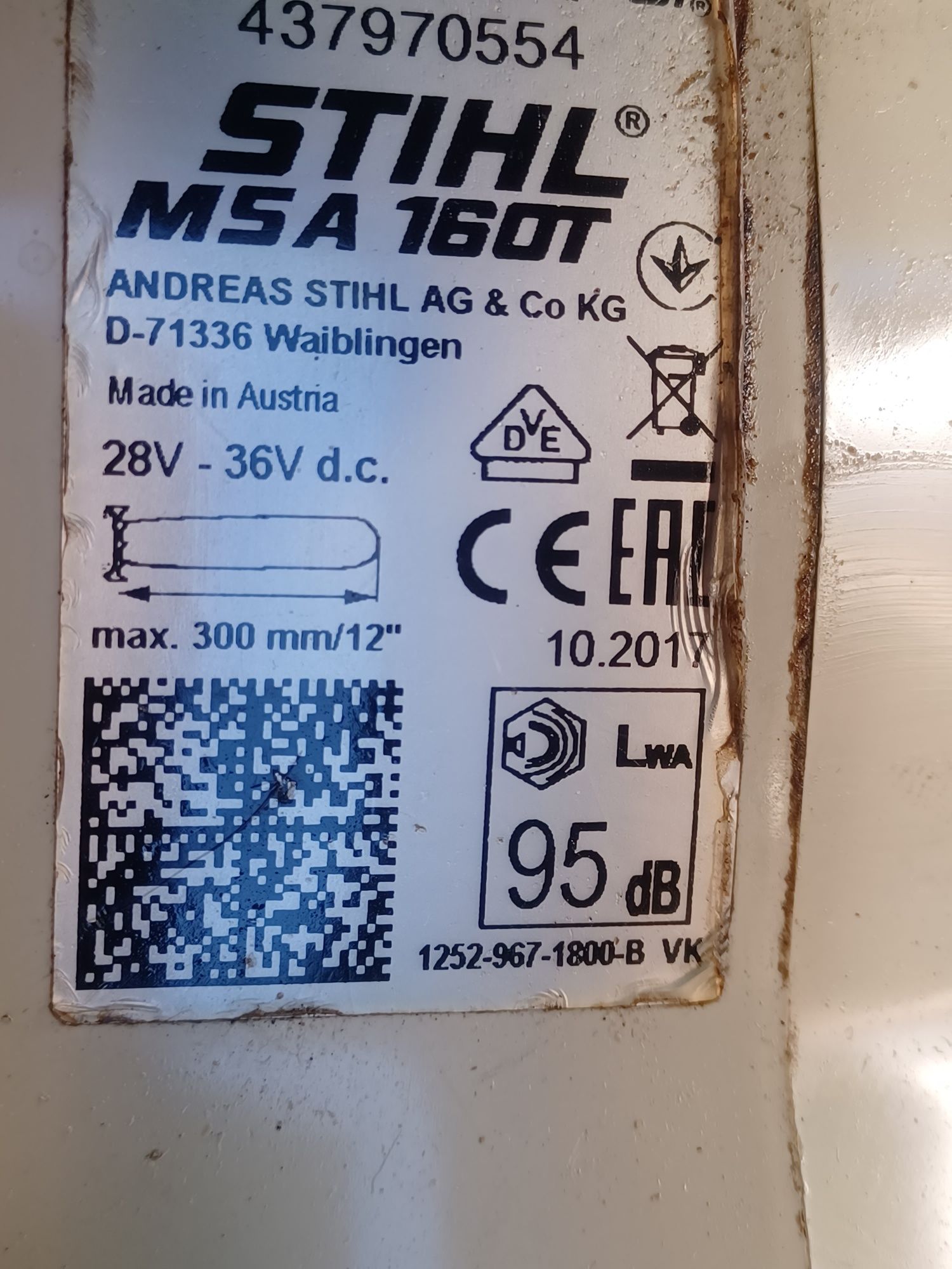 Drujba  pe acumulator  STHIL  MSA 160 T