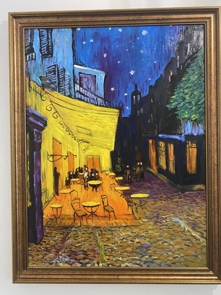 Картина маслом, срисованная с Ван Гога, Ночная терраса кафе