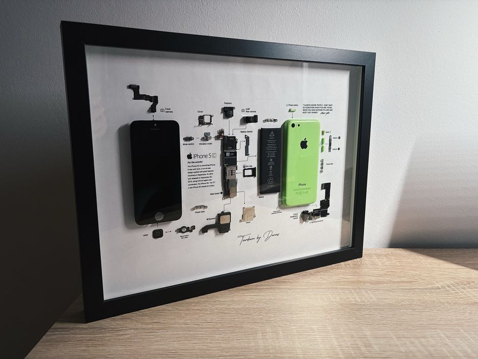 Tablou iPhone 5C Verde dezmembrat & inramat