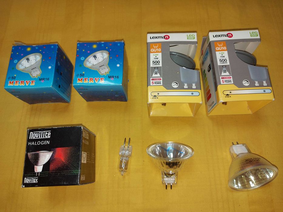 Becuri LED lexman model gu10,  6.8W = 70W + becuri halogen, buc = 8