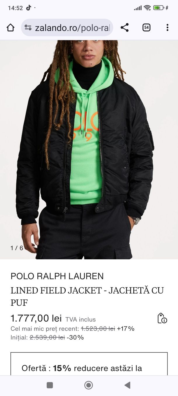 Preț fix,Geacă Polo Ralph LaurenL cu puf nu Adidas Nike