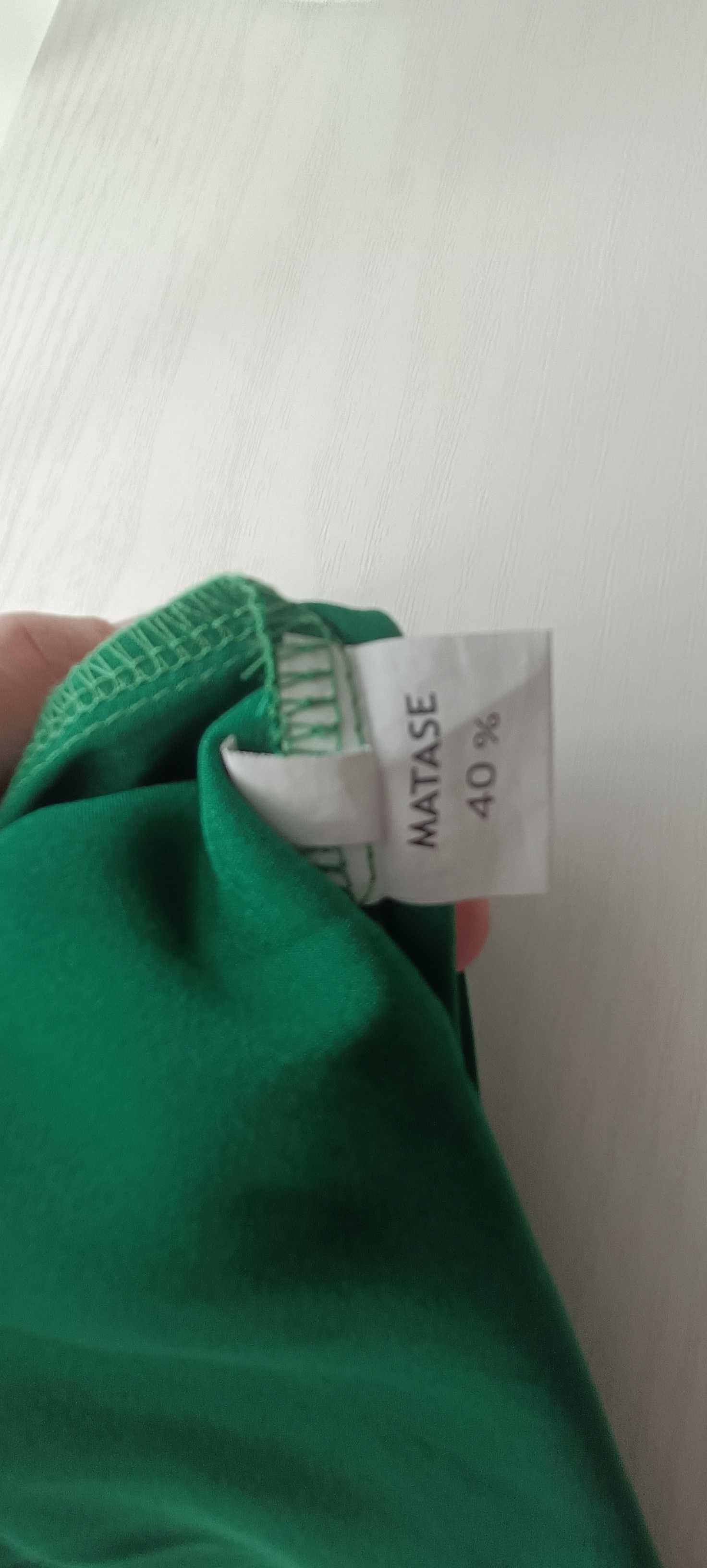Rochie mătase  40%  S/M verde