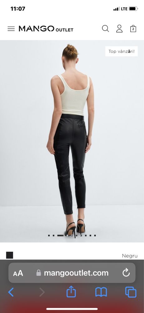 Pantaloni de piele mango XL