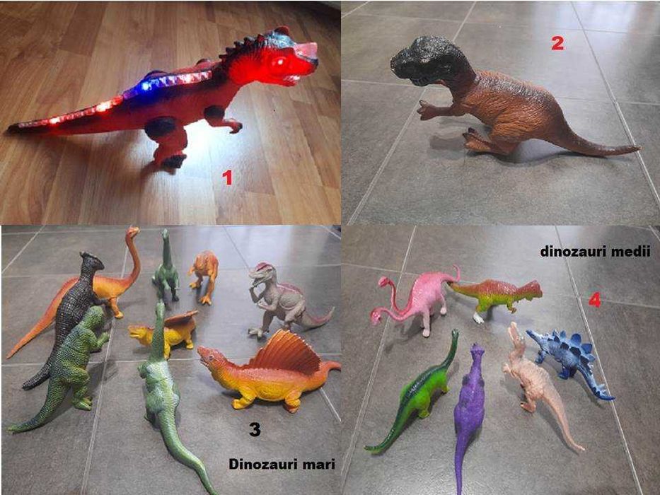 Colectie de dinozauri marimi, culori si forme diferite