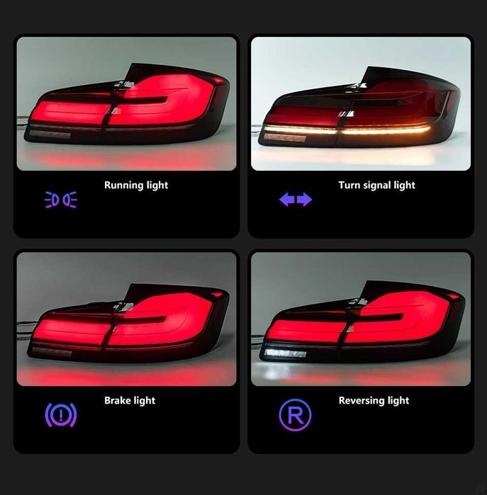 Set Stopuri Full LED Lampi BMW Seria 5 F10 Model G30 Look 2010 - 2016