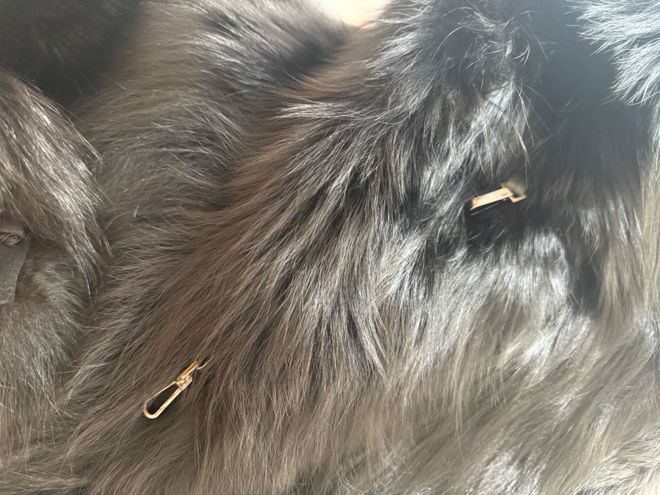 естествена кожа с косъм елек