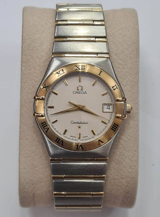 Ceas Omega Constelation din aur galben 18k si otel, Cuart
