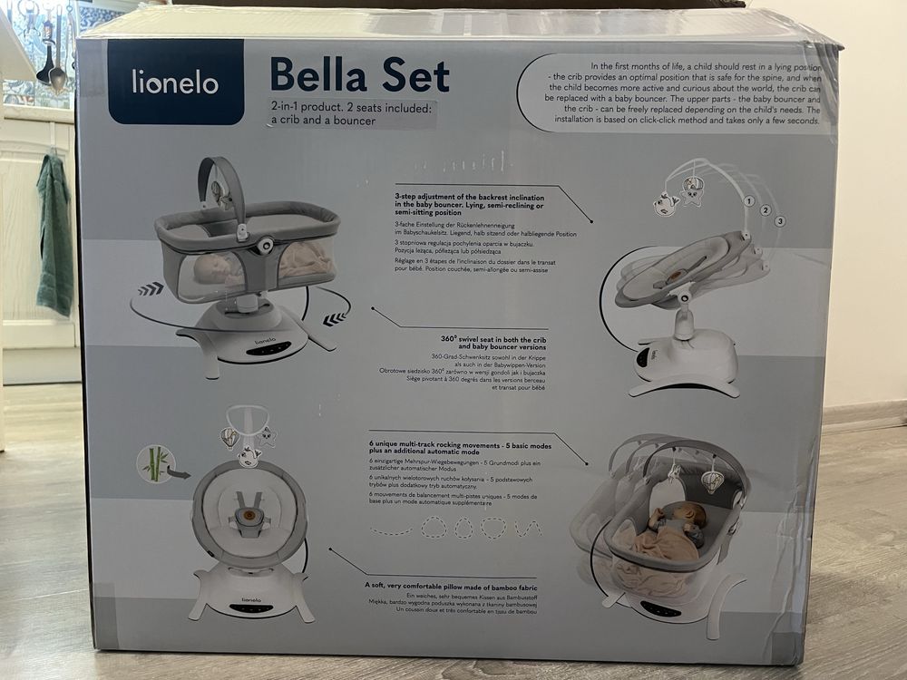 Lionelo Bella Set - 2 в 1 люлееща се кошарка и шезлонг