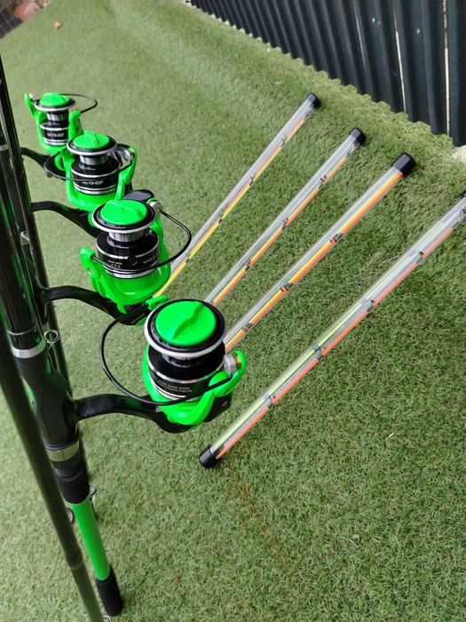 SET 4 Lansete carbon FEEDER Fl Aqua FORCE 3m + 4 Mulinete Qc 6000 7 ru