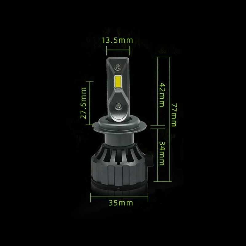 Set 2 LED-uri H7, H1, H11, H4, Canbus 120W, alb-rece, 12000 lumeni