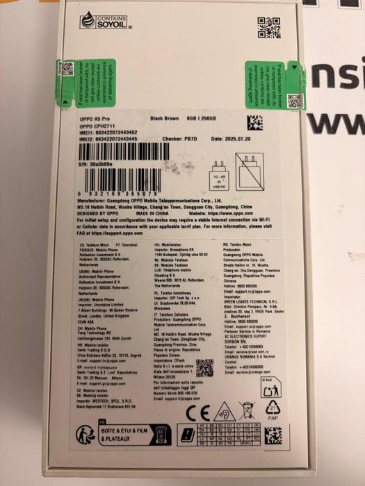 OPPO A5 Pro 5G, 256GB, 8GB RAM, Dual SIM, Black Brown -T-