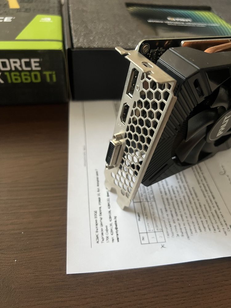 GTX 1660 Ti Palit Dual 6GB – перфектна, пълна окомплектовка