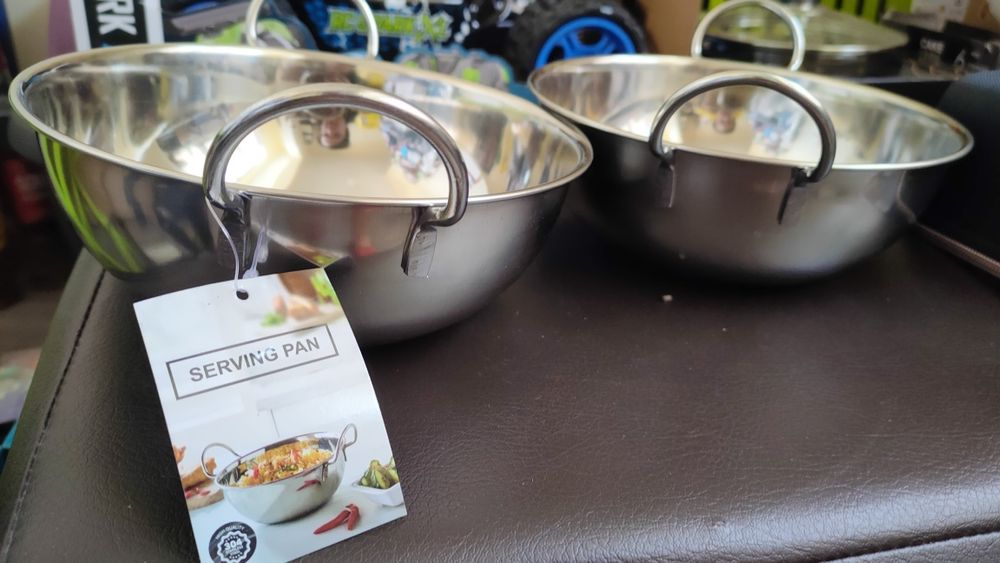 Комплект от 2 броя Красиви Метални Сервировъчни Купи (Serving Pans)