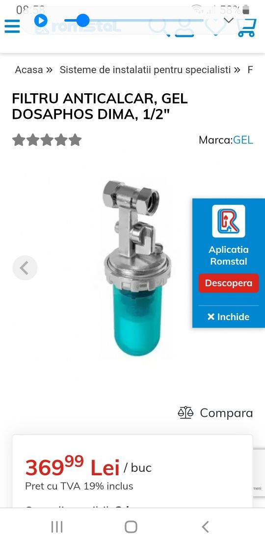 Filtru gel/Kit anticalcar Aquastop Dosaphos