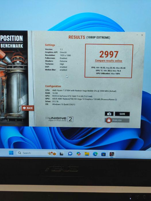 laptop gaming ASUS TUF FX505D ryzen 7 3750h 16gb gtx 1660Ti