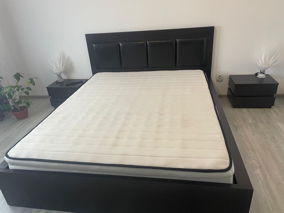 Dormitor complet wenge pat 160x200, noptiere2, comoda tv,oglinda