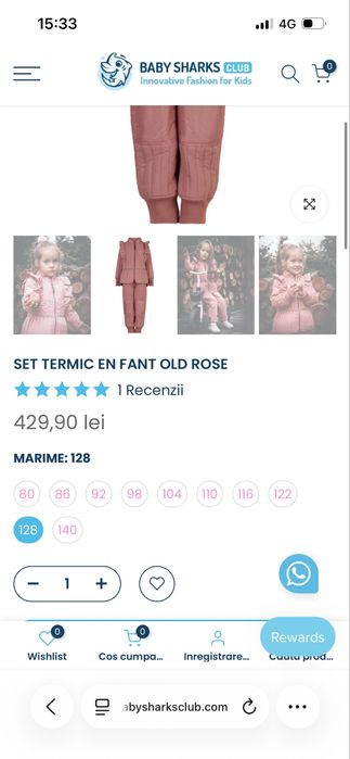 Set termic En Fant old rose, marimea 80