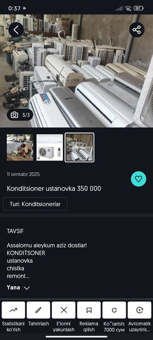 Konditsioner remont xizmati