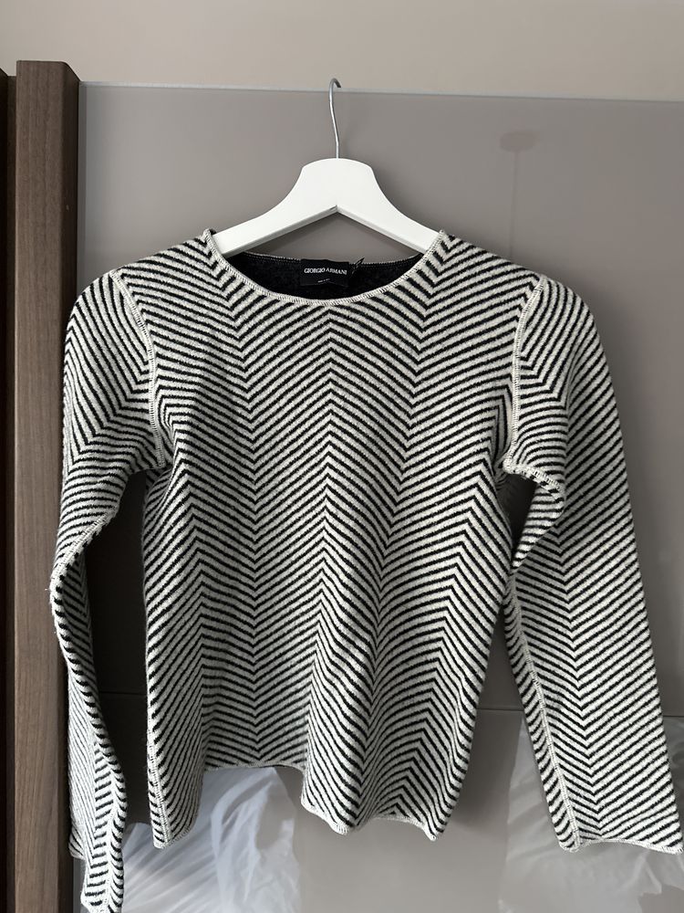 Оригинален Giorgio Armani Кашмир вълнен пуловер блуза с дълъг ръкав