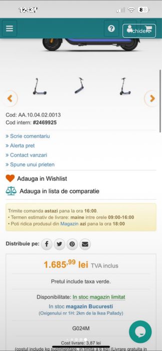 Trotineta electrica copii