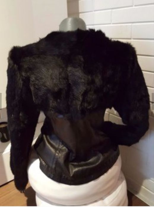 Естествена кожа яке със заек