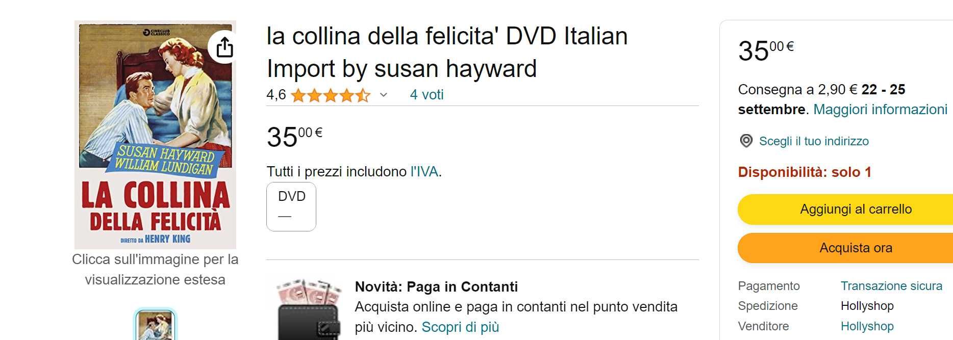 DVD на стар италиански филм La Collina Della Felicita