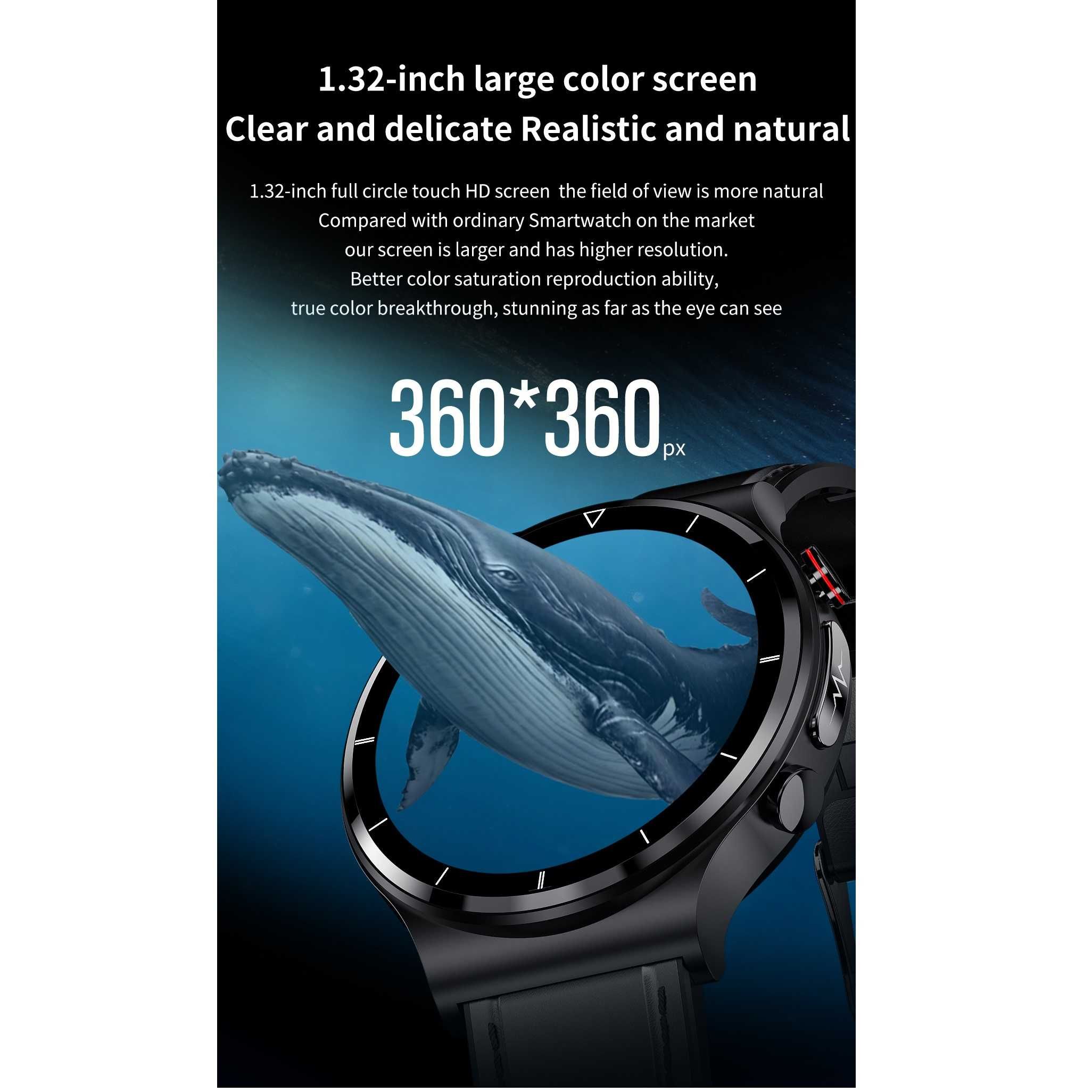 Смарт часовник STELS E89, Водоустойчив, ЕКГ, 1.32" HD дисплей