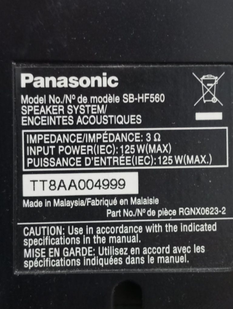 Panasonic 5,1 SB si PIONEER VSX