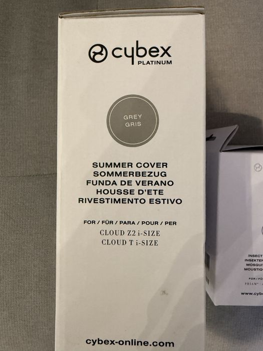 Cybex husa vara + Cybex plasa tantari, noi, cutii originale