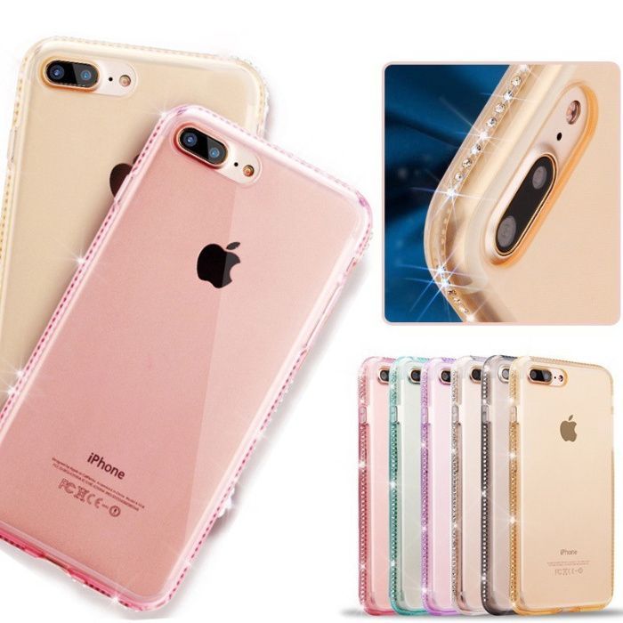 Husa din silicon cu pietricele pentru IPhone 5 / 5s / SE / 6 / 6s